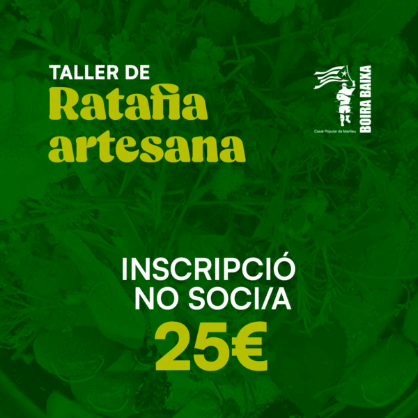 INSCRIPCIÓ TALLER DE RATAFIA NO SOCI/A