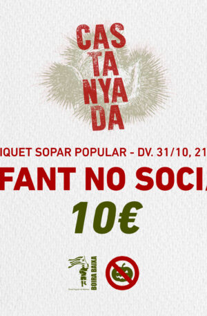 TIQUET SOPAR CASTANYADA - INFANT NO SOCI/A